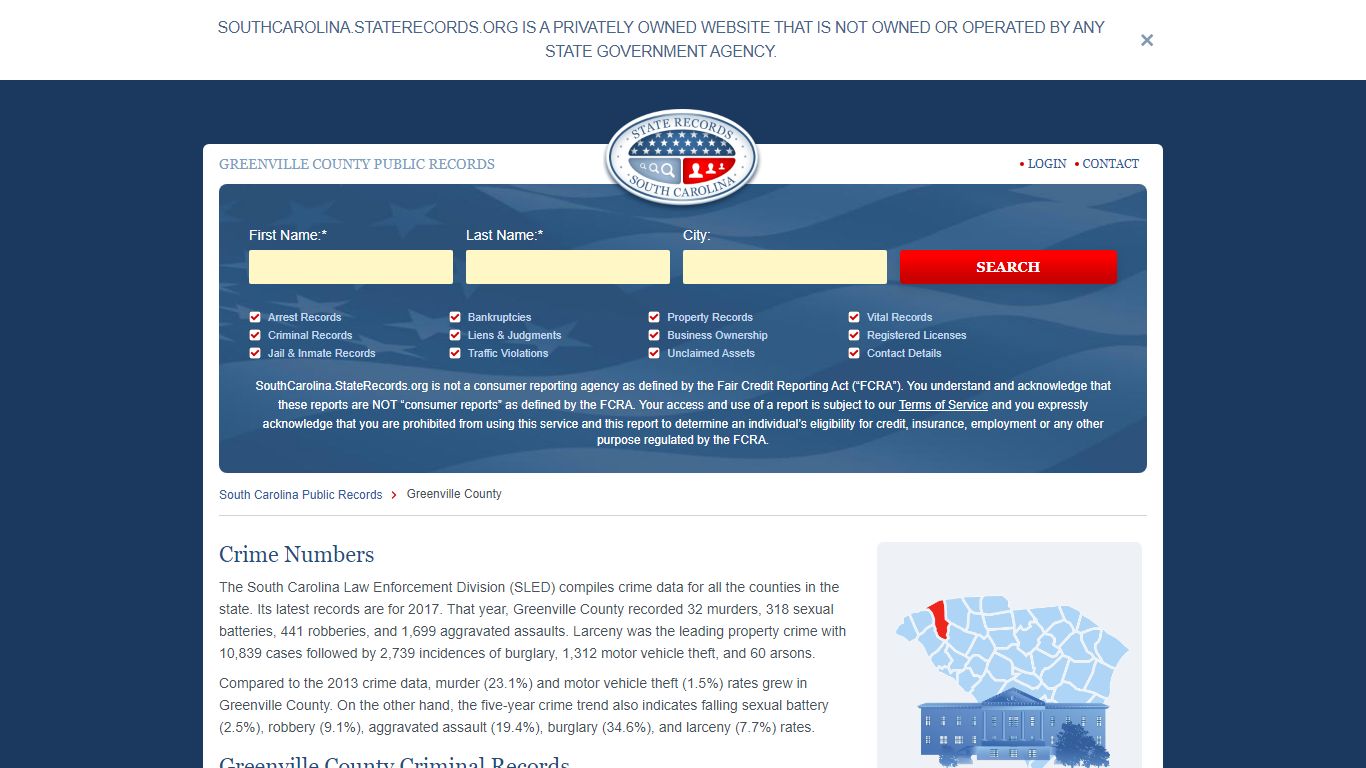 GREENVILLE COUNTY PUBLIC RECORDS - South Carolina State Records
